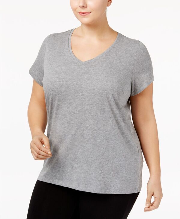 ヒュー レディース アンダーウェア ナイトウェア Vネック プラスサイズ Tシャツ Hue Womens Plusize Sleepwell Solid SS VNeck TShirt with Temperaturegulating Technology G