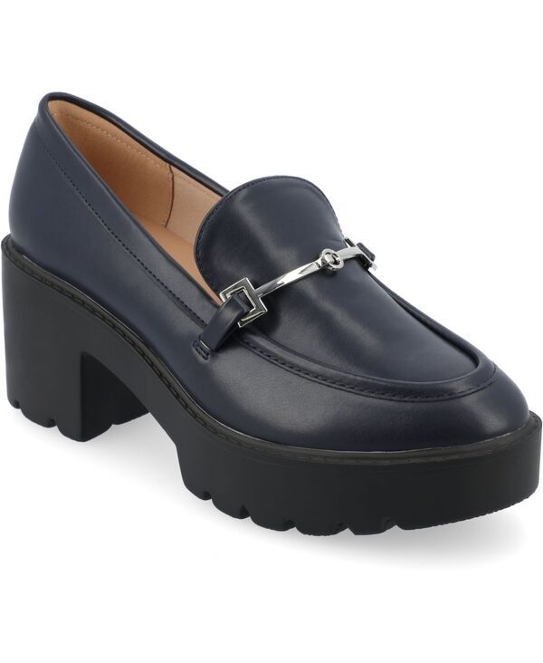 ジュルネ コレクション レディース シューズ スリッポン・ローファー プラットフォーム Journee Collection Womens Kezziah Platform Lug Loafer Navy ネイビー