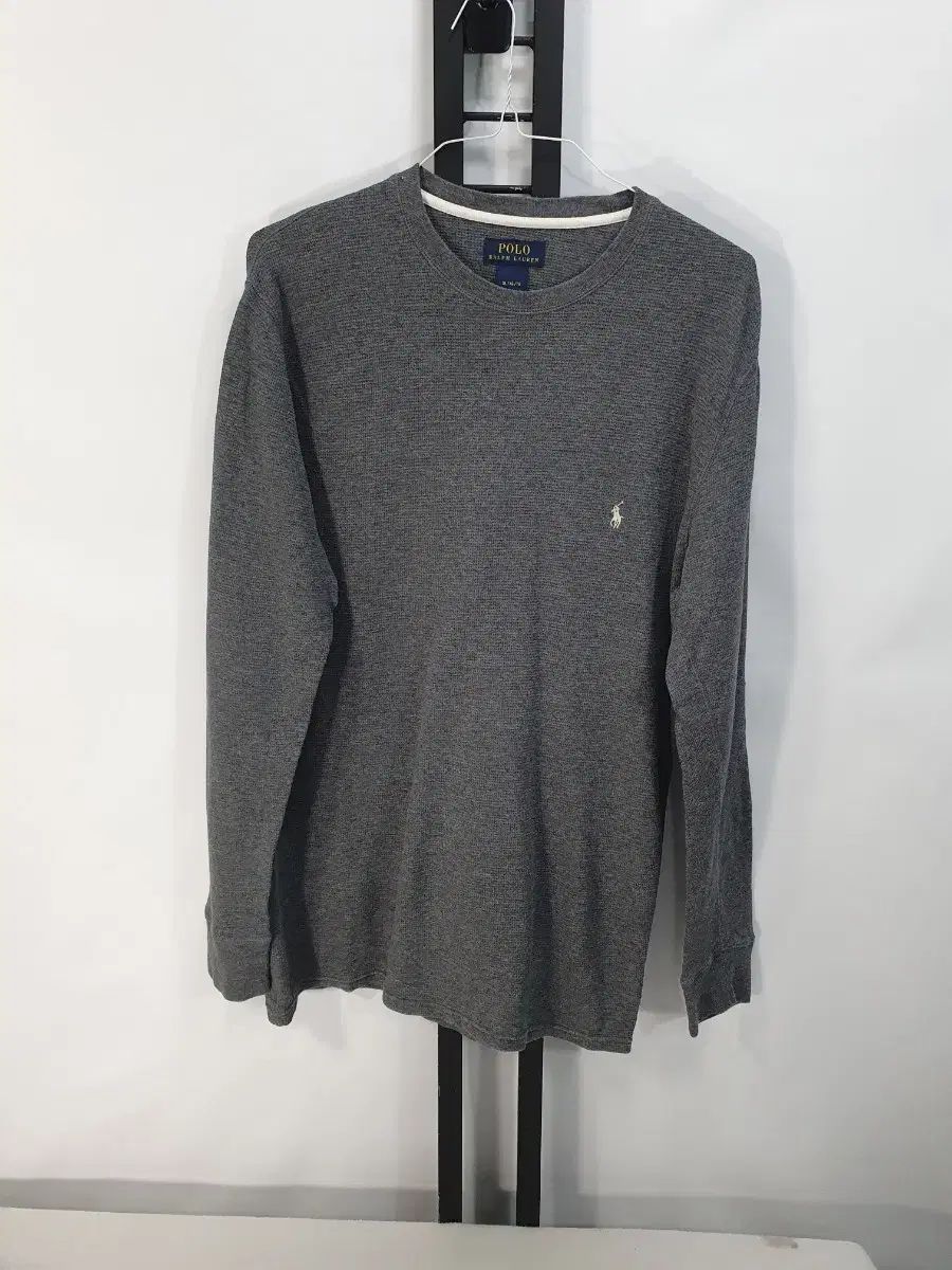 ポロ ラルフローレン ロングスリーブ ワッフル ニット 長袖 Tシャツ チャコールグレー xl