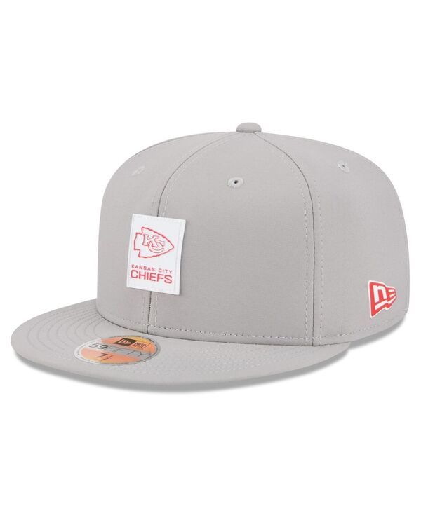 ニューエラ メンズ アクセサリー 帽子 New Era Mens Gray Kansas City Chiefs 2025 Sideline 59FIFTY Fitted Hat Gray グレー