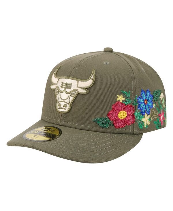 ニューエラ メンズ アクセサリー 帽子 フラワー New Era Mens Olive Chicago Bulls Tonal Florals 59FIFTY Fitted Hat Olive オリーブ