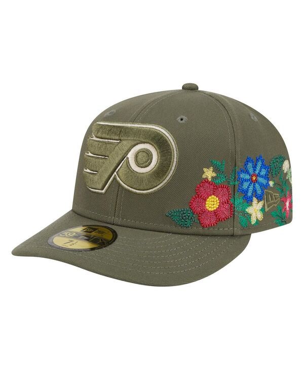 ニューエラ メンズ アクセサリー 帽子 フラワー New Era Mens Olive Philadelphia Flyers Tonal Florals 59FIFTY Fitted Hat Olive オリーブ