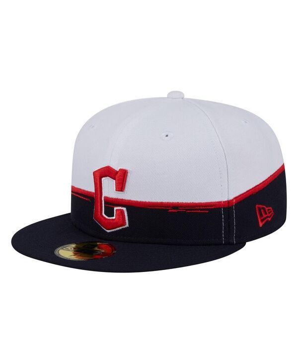 ニューエラ メンズ アクセサリー 帽子 New Era Mens NavyWhite Cleveland Guardians Paint Stroke 59FIFTYFitted Hat Navy White ホワイト 12,074円