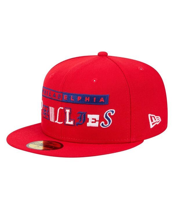 ニューエラ メンズ アクセサリー 帽子 New Era Mens Red Philadelphia Phillies Ransom 59FIFTY Fitted Hat Red レッド