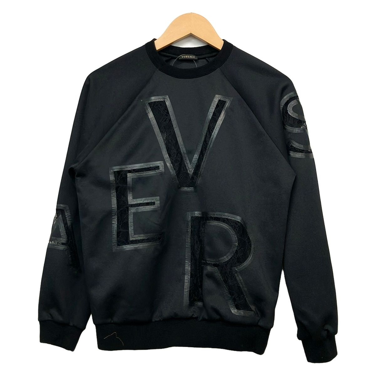 VERSACE(ヴェルサーチ) トレーナー サイズ36 S レディース美品 - 黒 長袖/レース
