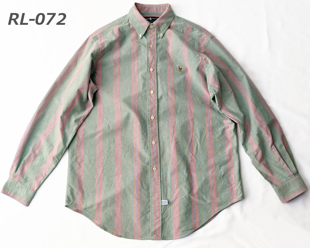 ［USED］Ralph Lauren ラルフローレン 古着 ラルフローレン シャツ ストライプ柄系 ボタンダウンカラーシャツ M~Lサイズ rl-072