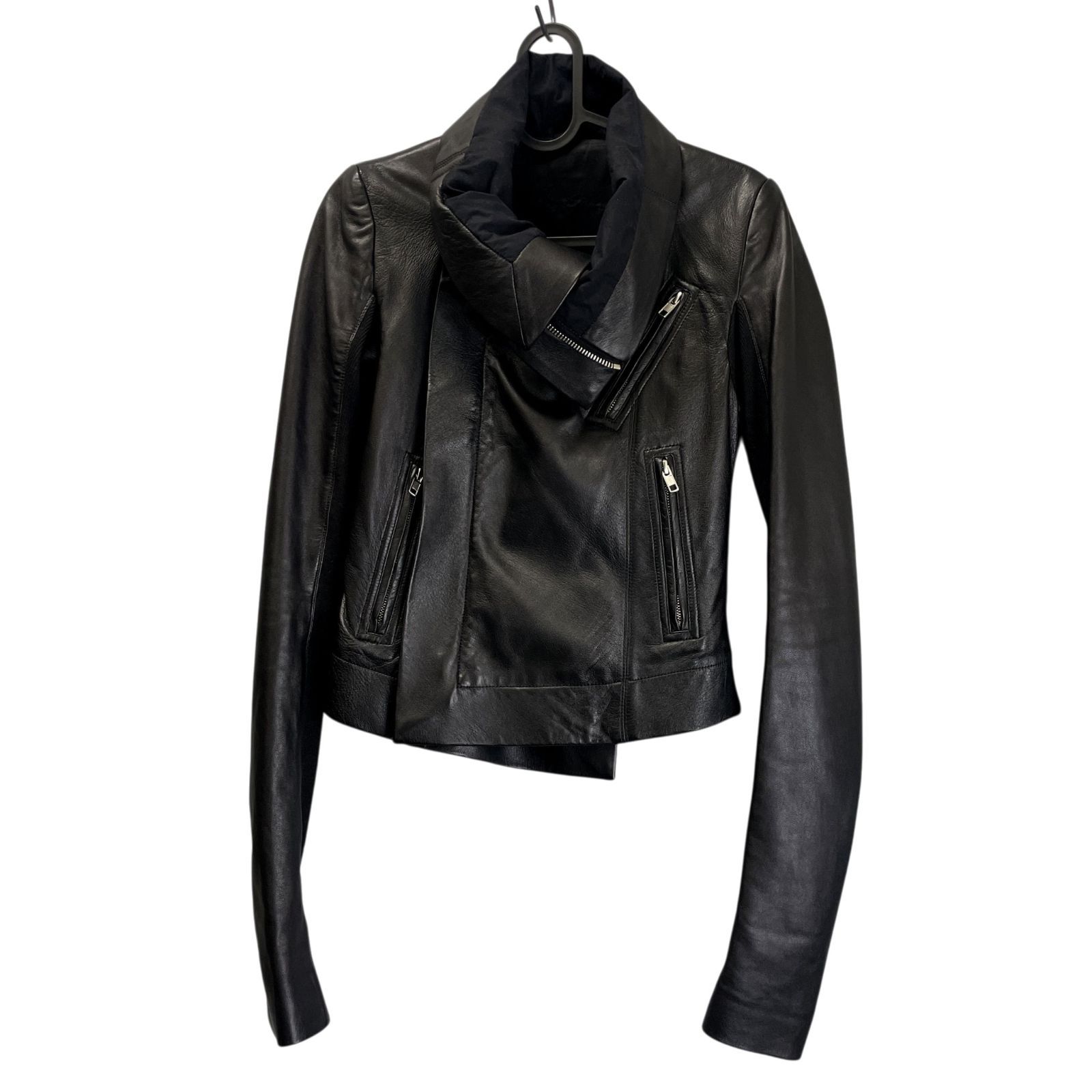 Rick Owens リックオウエンス レザージャケット ライダースジャケット イタリア製 ブラック IT38 US4 ブルゾン 　RP15F1708