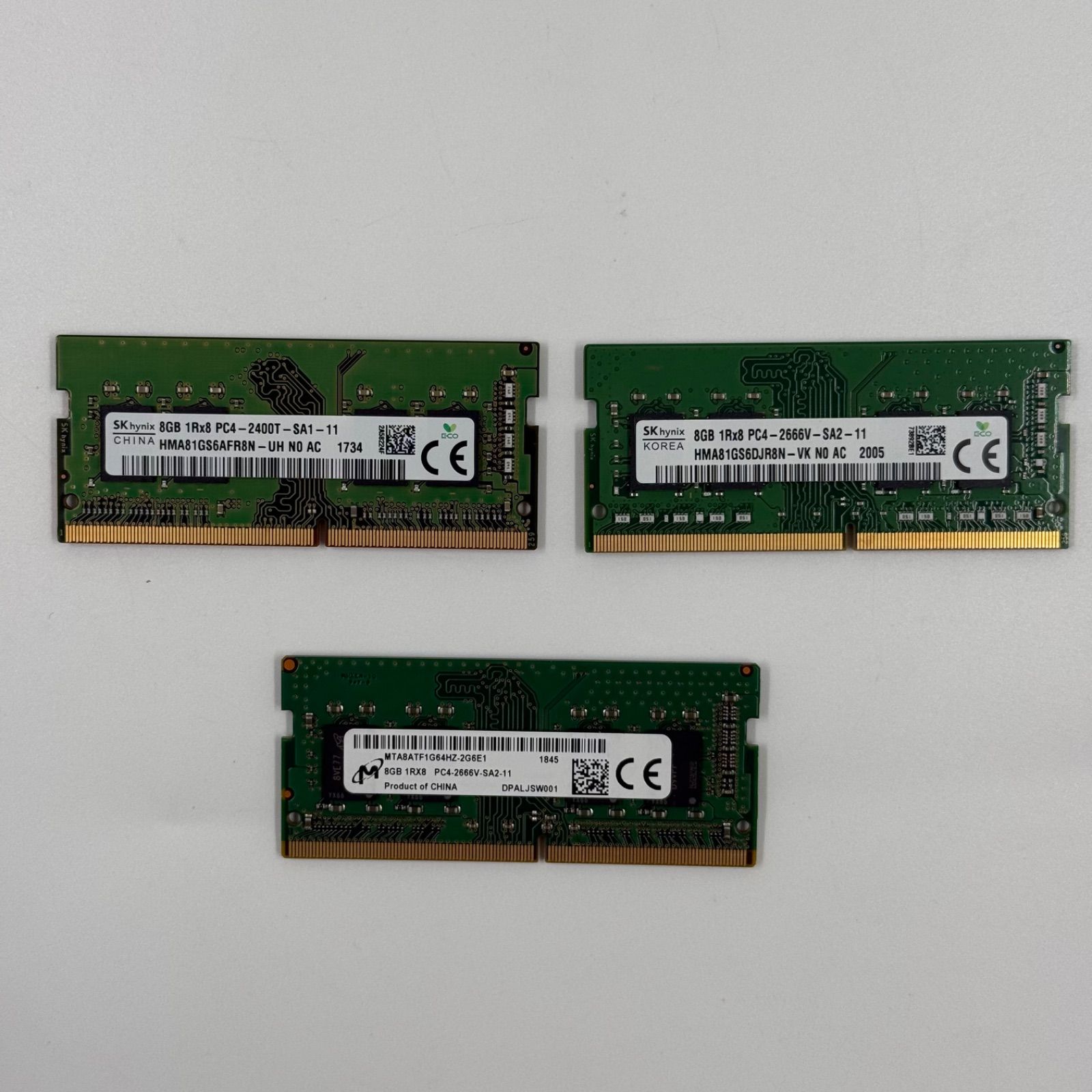 Hynix PC4-2666Vメモリ 3枚セット SK hynix 16GB 2Rx8 PC4-2666V-EE1