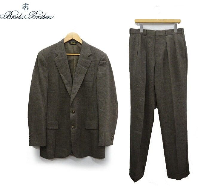Brooks Brothers ブルックスブラザーズ/ウール 2B スーツ セットアップ/ブラウン系 A8 日本製/センターベント/メンズ/FF1409 8,424円