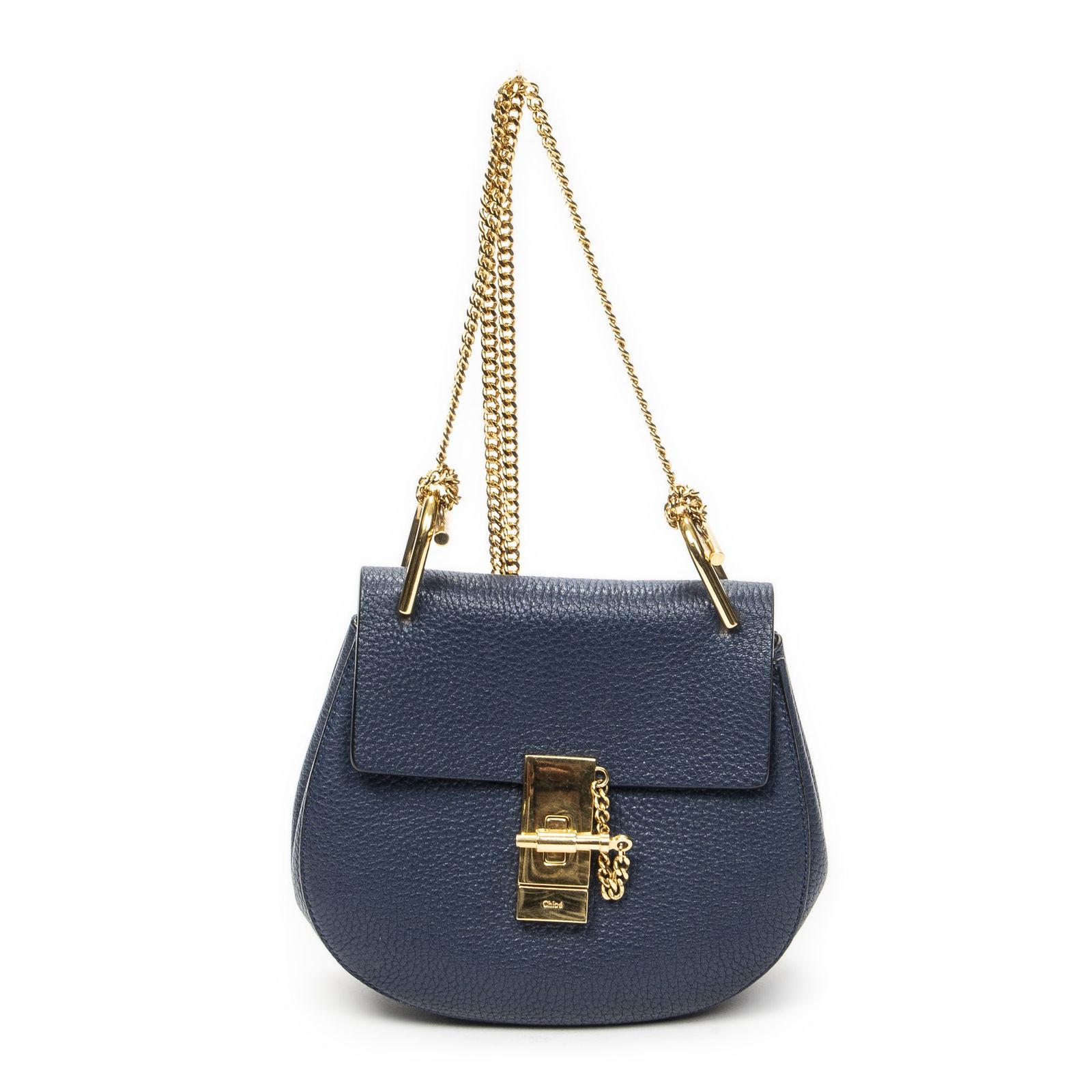 [中古] CHLOE クロエミニドリューネイビーグレインカーフスキンレザーA