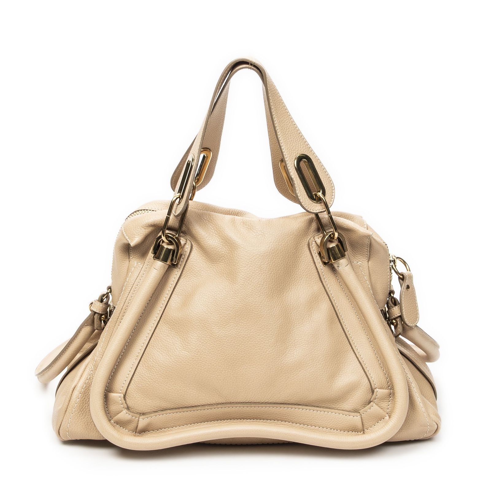 [中古] CHLOE クロエミディアムパラティベージュグレインカーフスキンレザーA