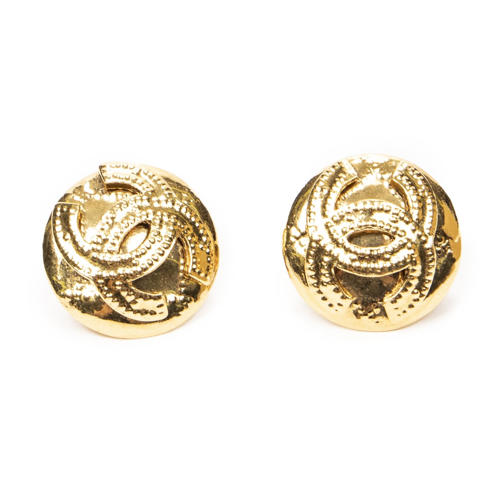[中古] CHANEL シャネルココマーク ラウンド クリップタイプ イヤリング金金メッキA