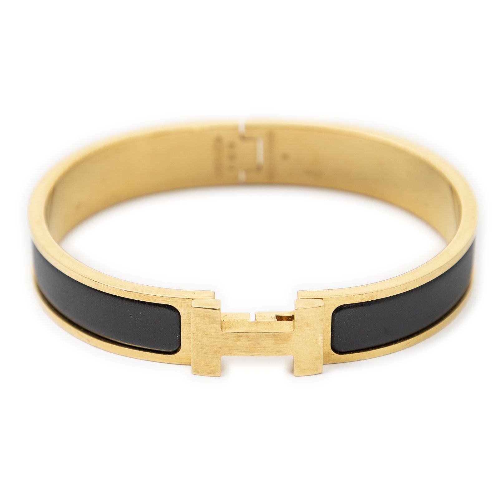 [中古] HERMES エルメスクリック・クラックH ブレスレット黒金メッキA
