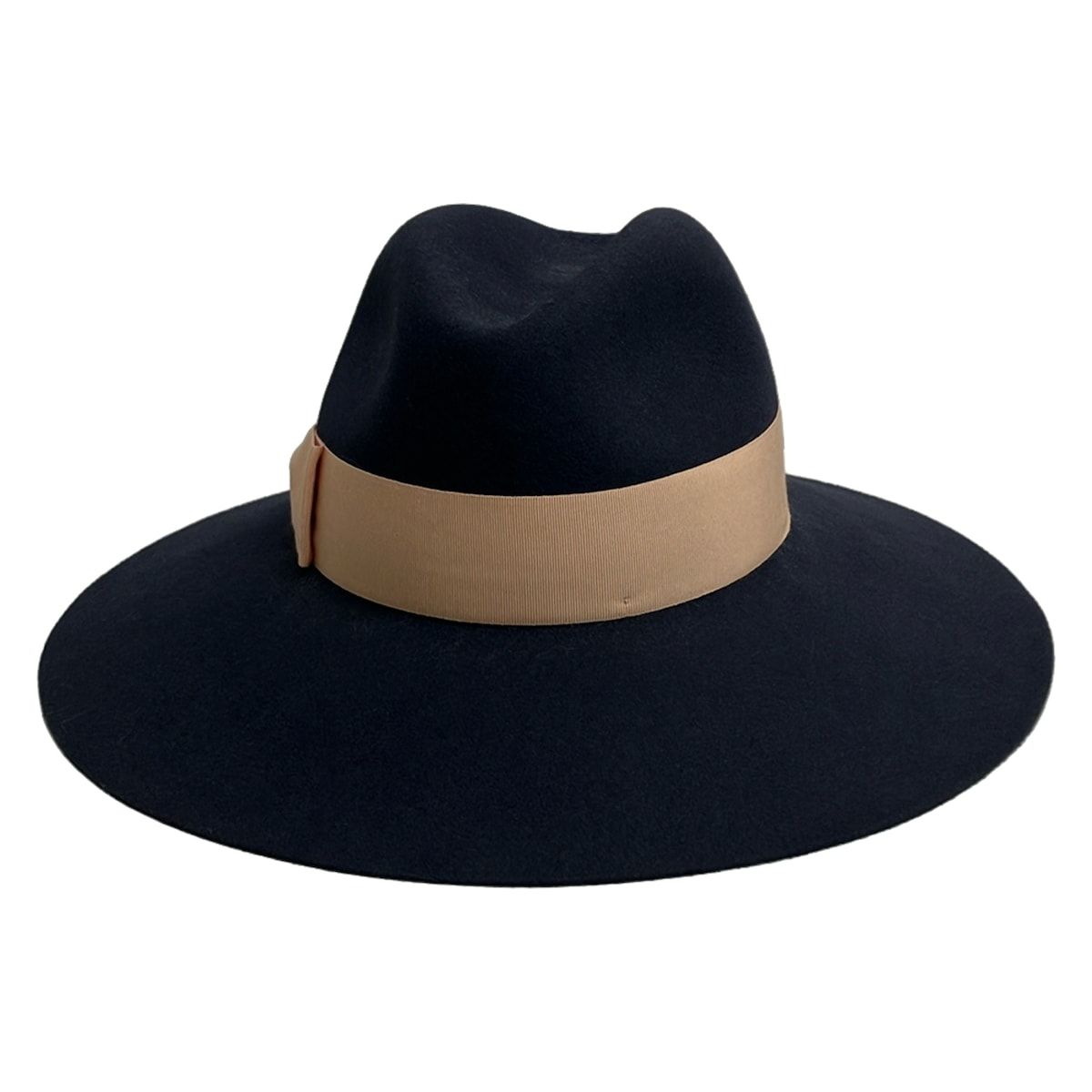 Borsalino(ボルサリーノ) ハット M ネイビー×ピンクベージュ リボン