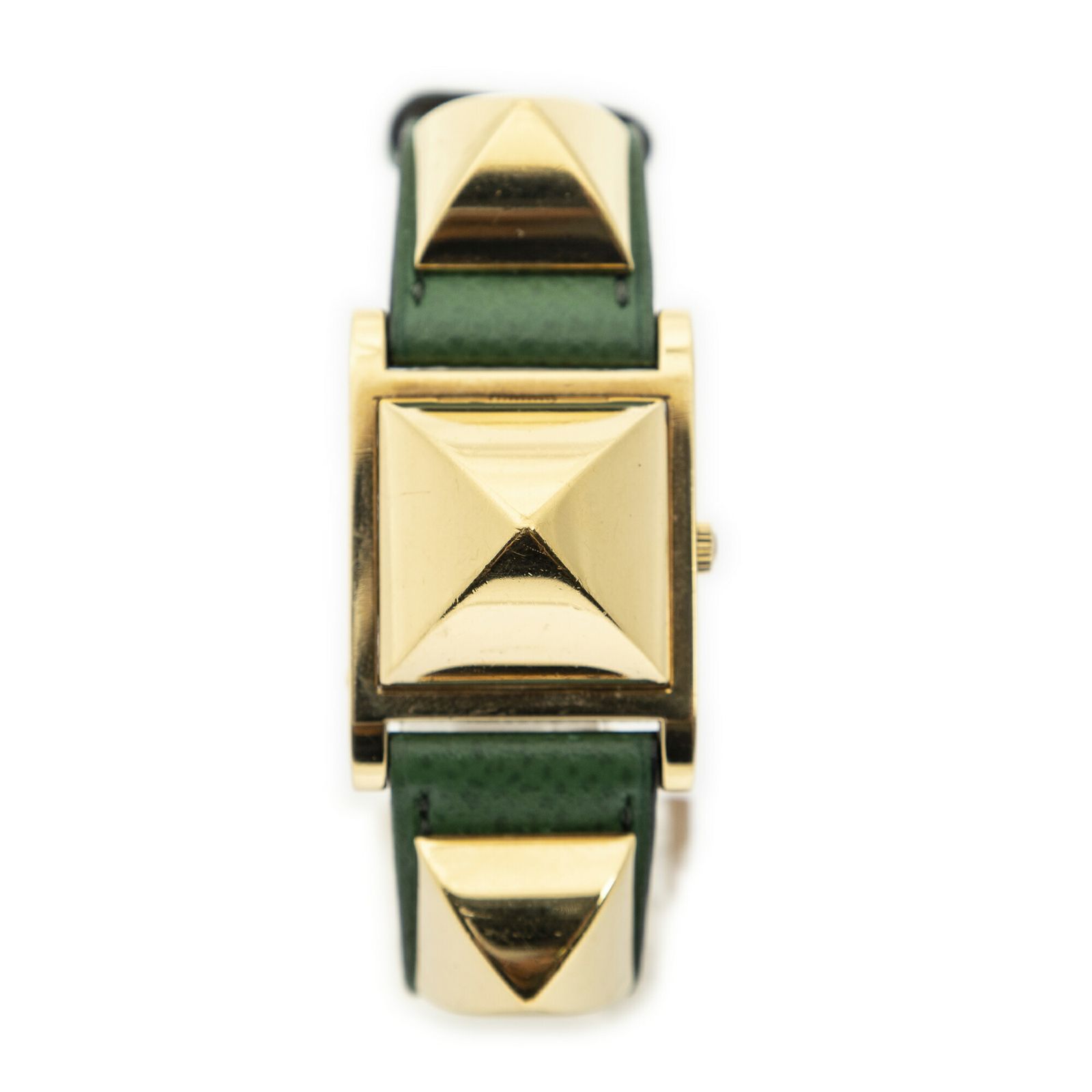 [中古] HERMES エルメスメドールウォッチ緑クールシュベルレザーA