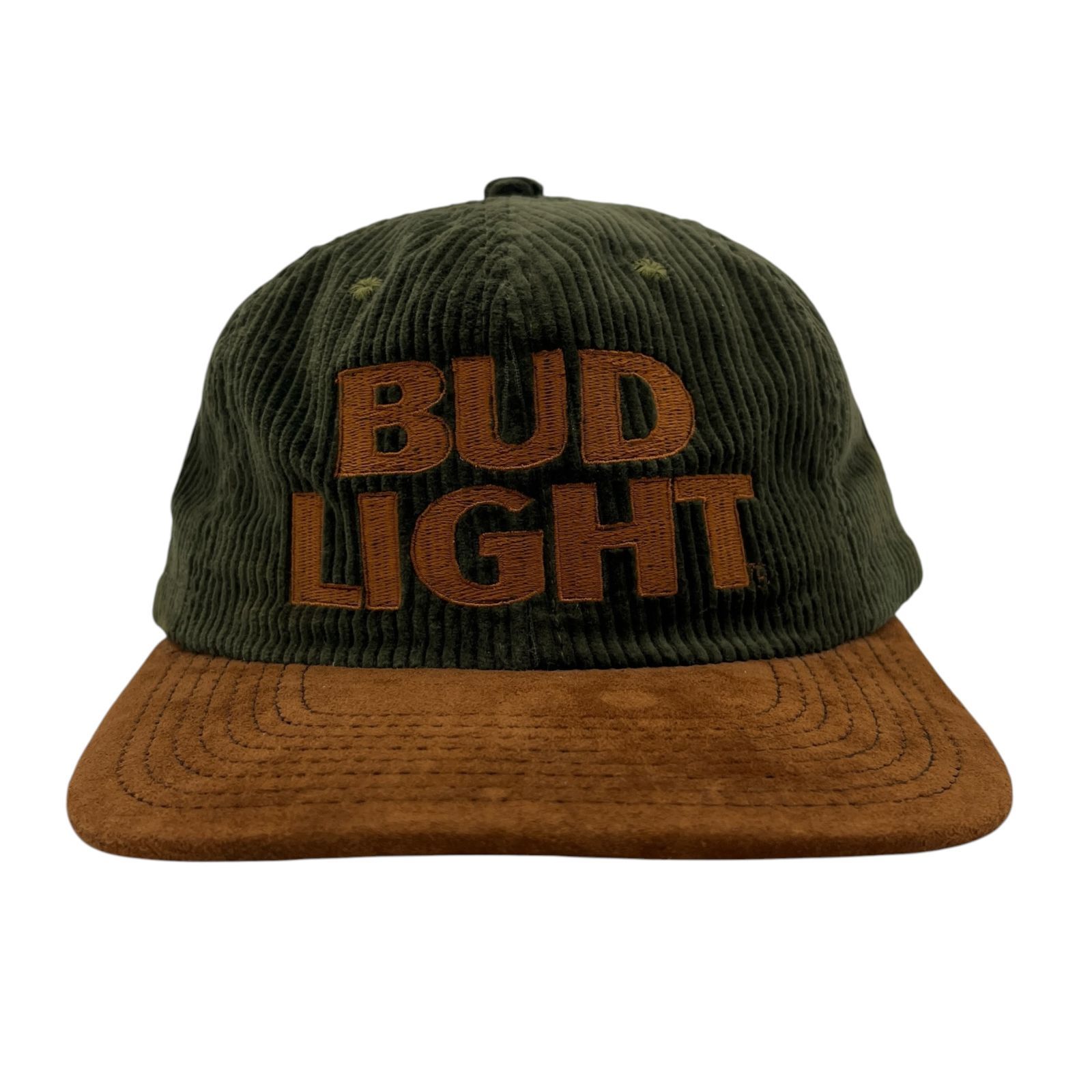 【キャップ/帽子】USA製 90s BUD LIGHT（バドライト）ビンテージ トラッカーキャップ ダークグリーン ブラウン 茶 US製 アメリカ製 Made in USA