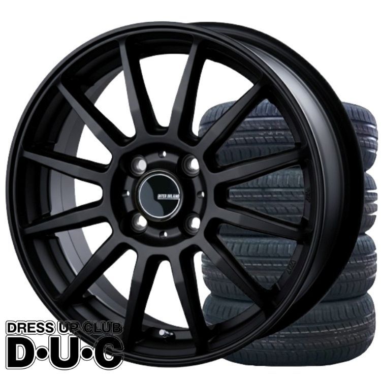 14インチアルミホイールタイヤセット 軽自動車 INFINITY/インフィニティF12 MBK マットブラック 14-4.5 165/55R14 安心JAWA加盟ホイール F12