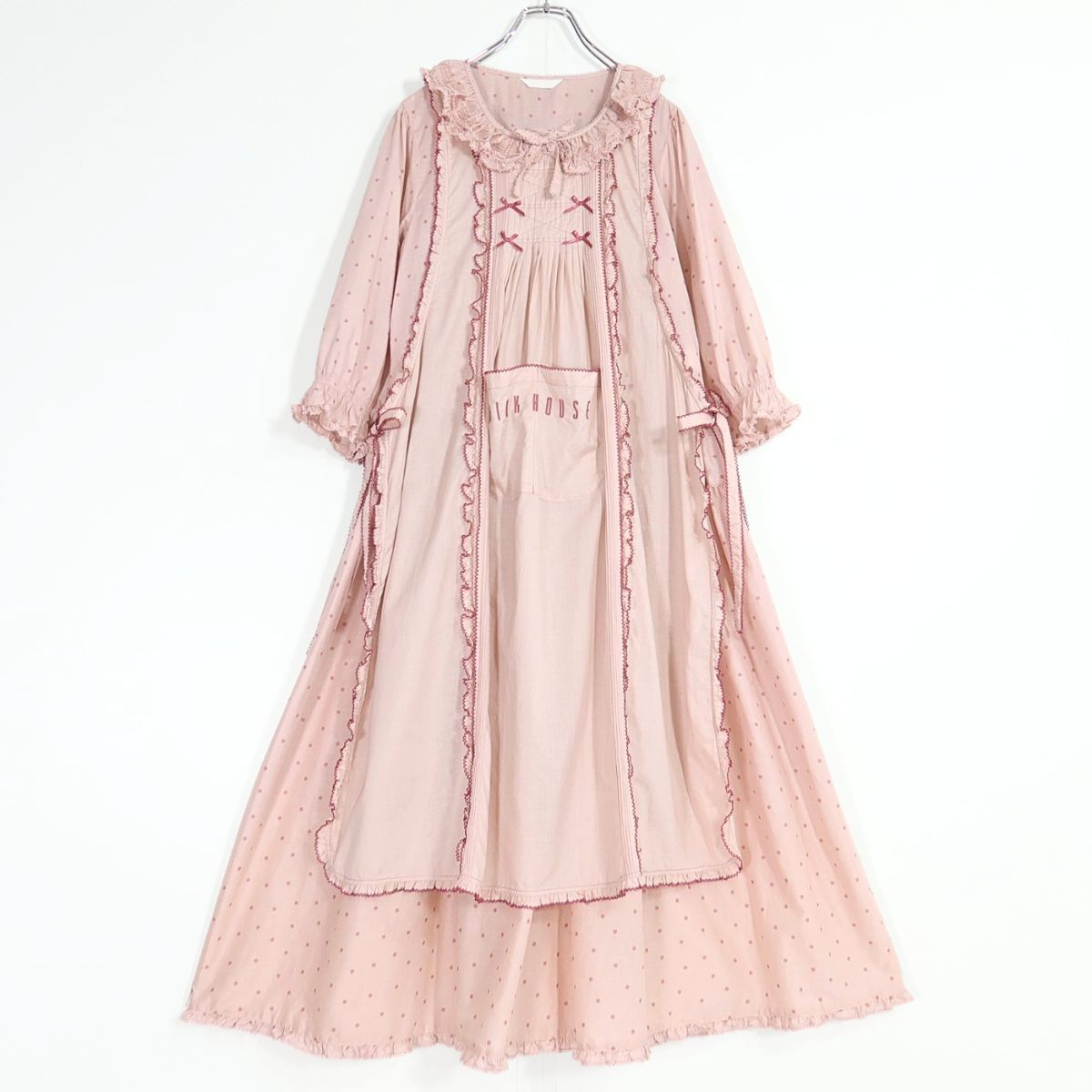 美品】ピンクハウス☆ ローンタブリエ付き♪ドットptワンピース ピンク 