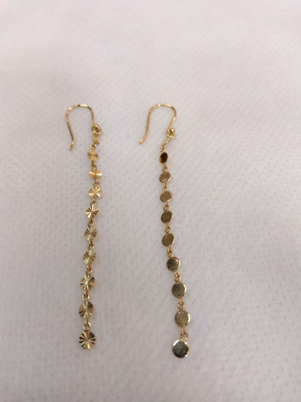 M17　アクセサリー　ピアス　両耳　チェーン　K10　ゴールド
