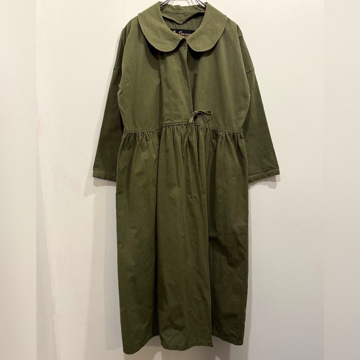 AU GARCONS オーギャルソン RAFTA カシュクールワンピース ギャザー ラフタ オリーブ 日本製【送料込み】