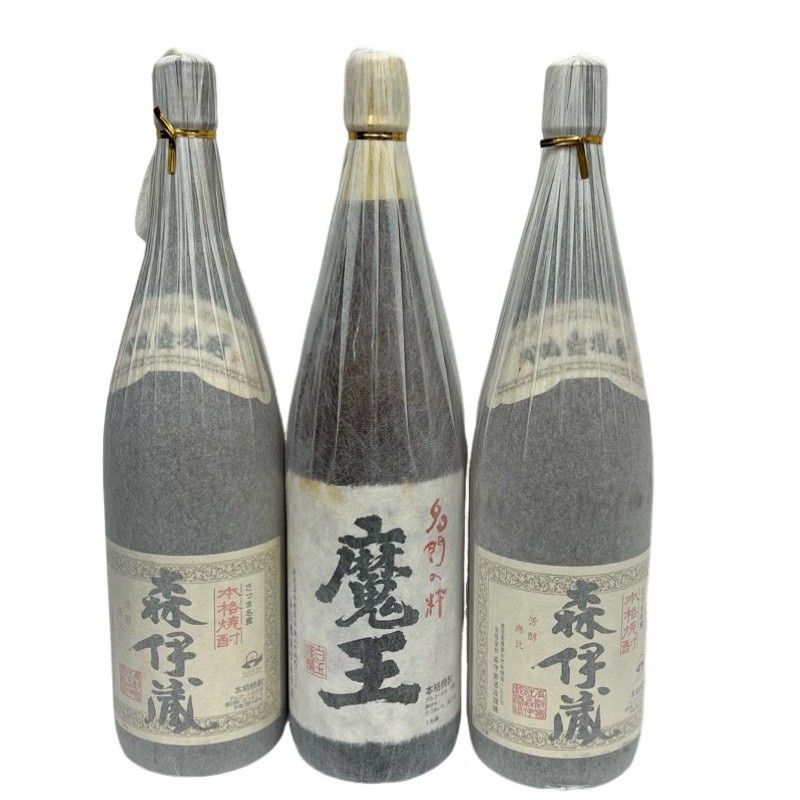 焼酎 3本セット 森伊蔵 魔王 1800ml 25度 森伊蔵酒造 白玉醸造 汚れあり まとめ売り 【新品未開栓品】 52604K3743