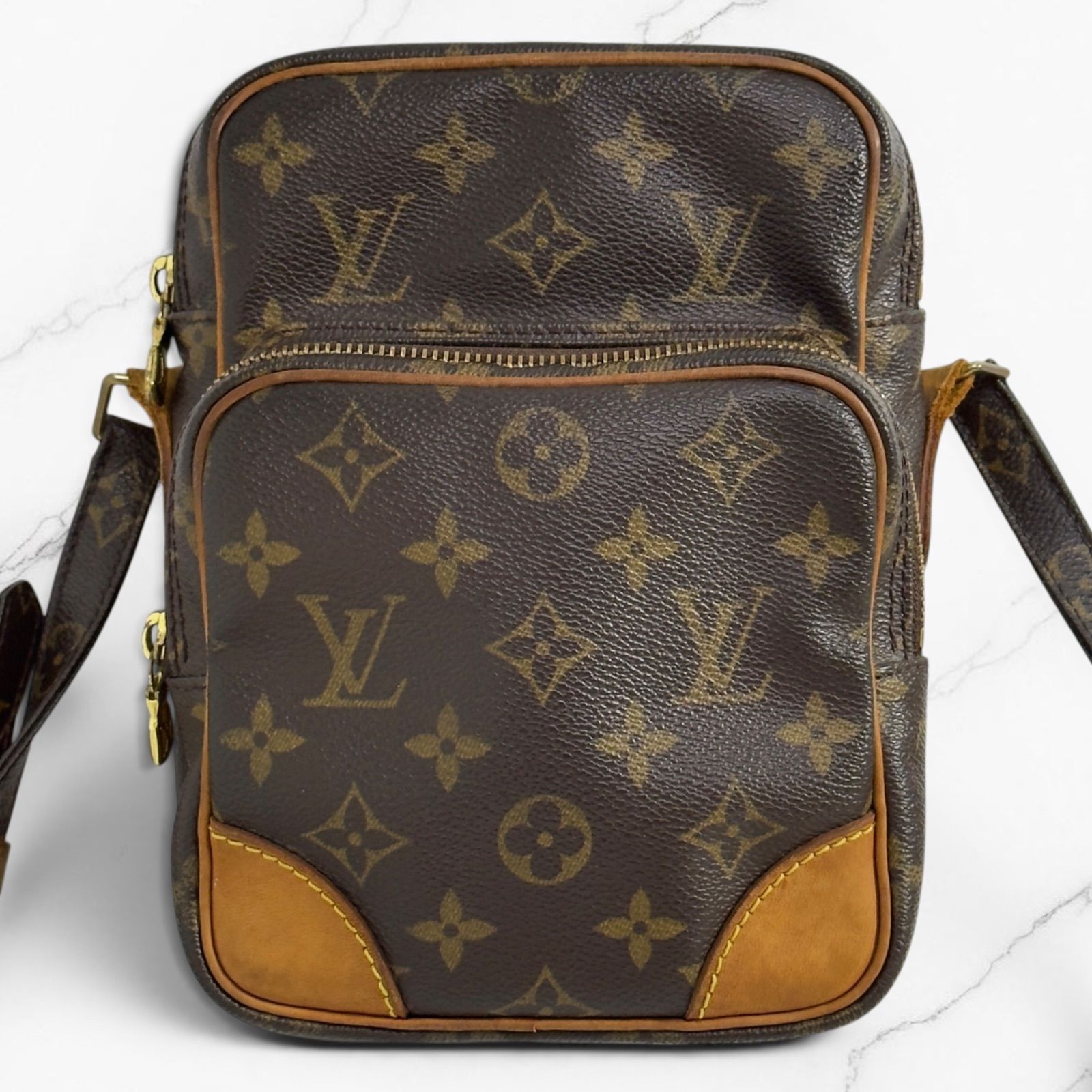 LOUIS VUITTON ルイヴィトン モノグラム アマゾン ショルダーバッグ M45236 斜め掛け クロスボディバッグ PVC レザー ブラウン系 TH0063