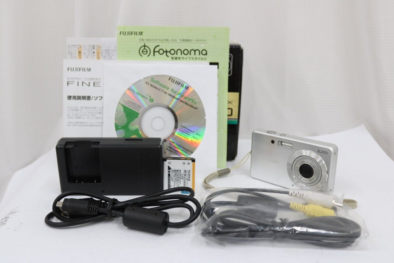 【返品保証】 【元箱付き】フジフィルム FINEPIX J10 バッテリー チャージャー付き コンパクトデジタルカメラ e11443