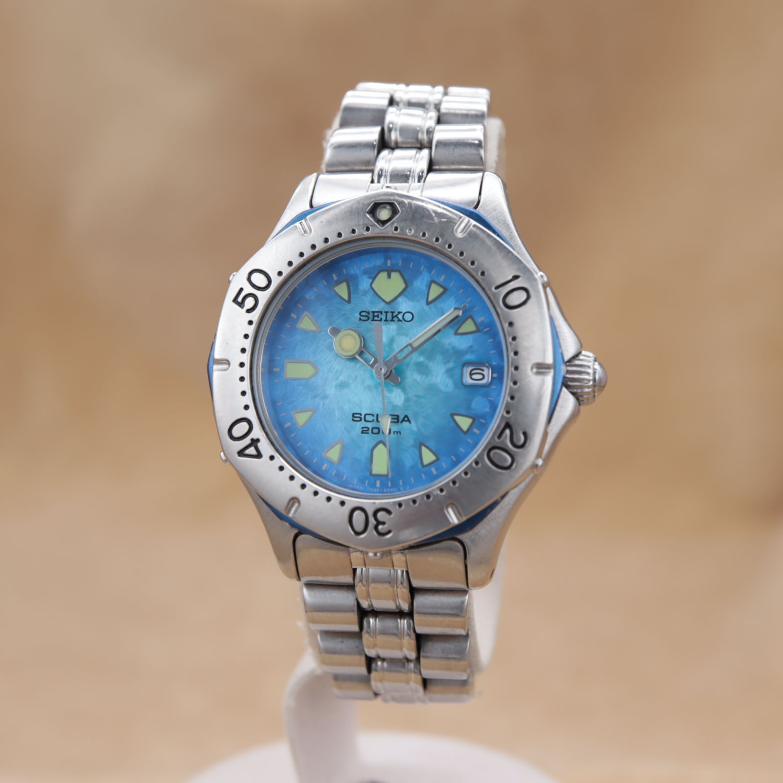 セイコー スキューバ 7N35-6070 SEIKO SCUBA 200m ブルー ダイバー