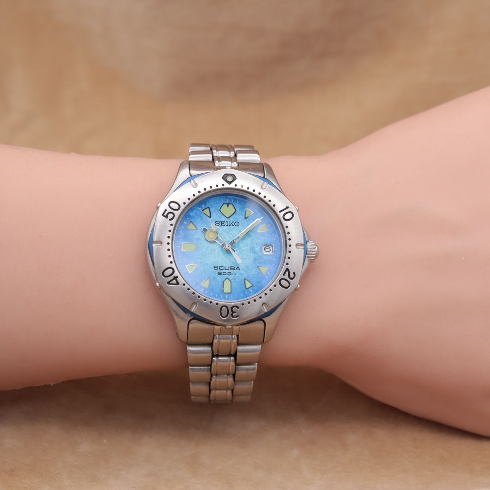 セイコー スキューバ 7N35-6070 SEIKO SCUBA 200m ブルー ダイバー