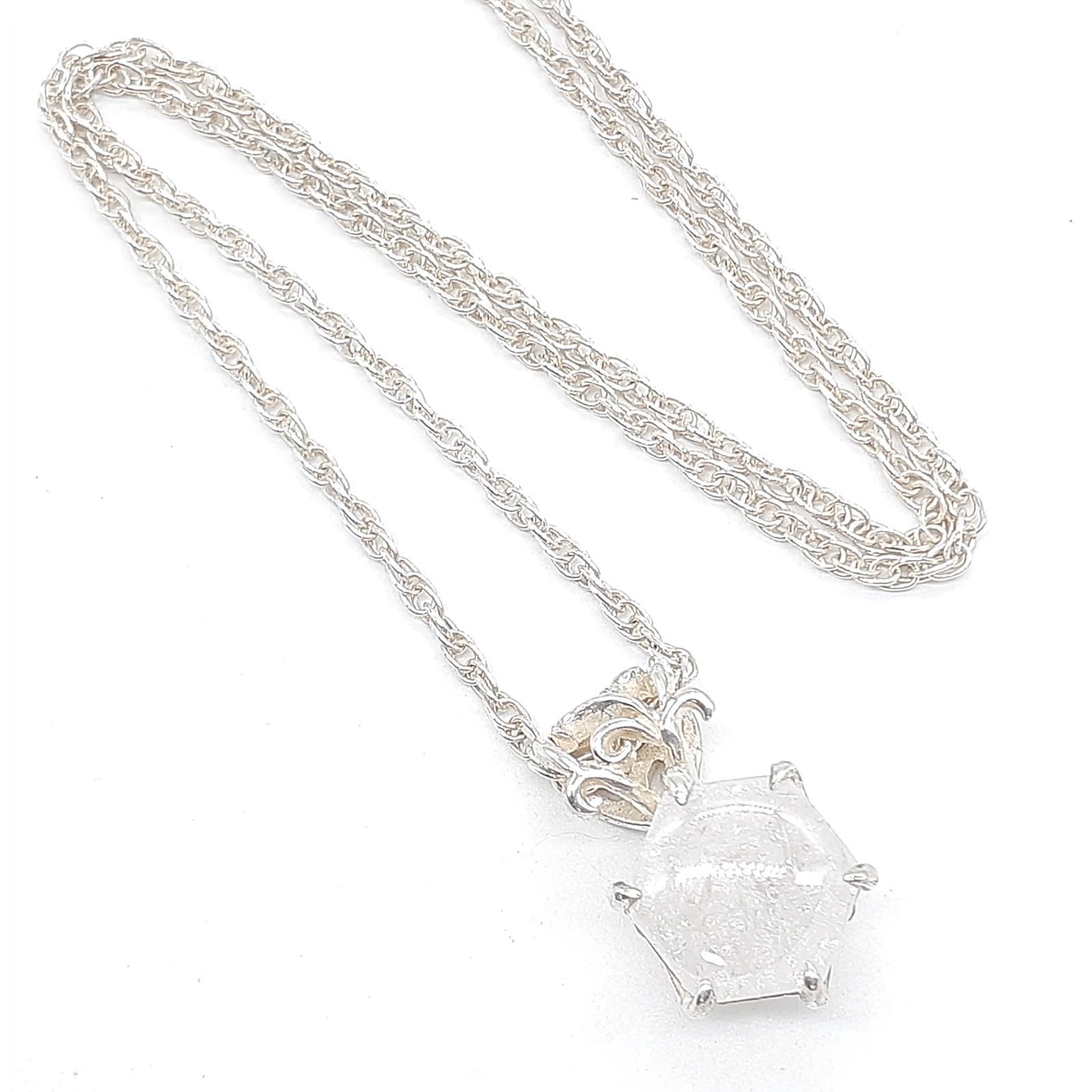 UZU ウズ ネックレス シルバー SILVER ジルコニア Ice Crack アイスクラック シリーズ ヘキサゴンバフトップカット