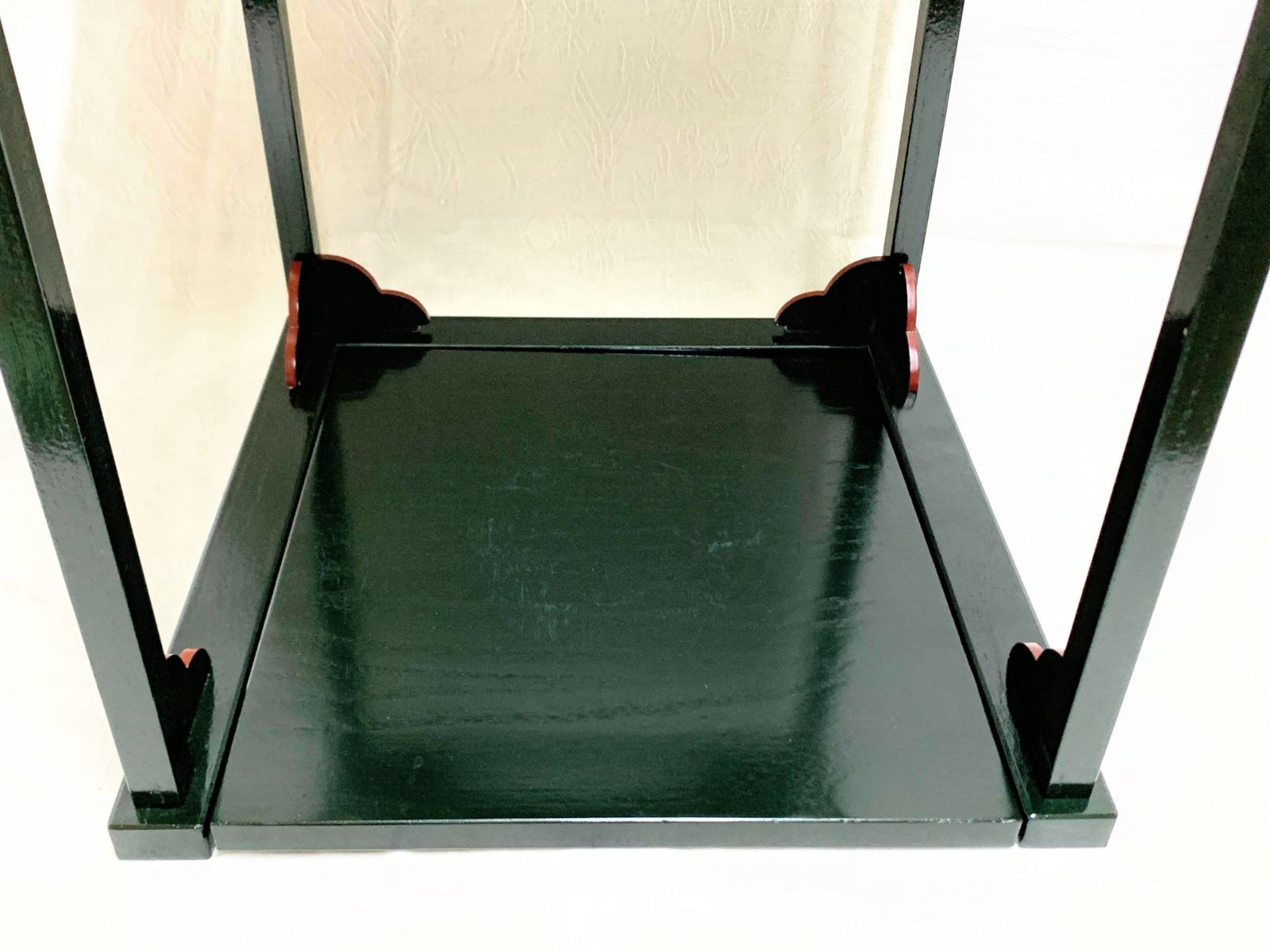 茶道具 碌々斎好写 糸巻棚 二重棚 青漆爪紅 組み立て式 元箱 Amazon.co.jp: 茶道具『糸巻棚碌々斎好写組立式』紙箱入表千家11代茶棚