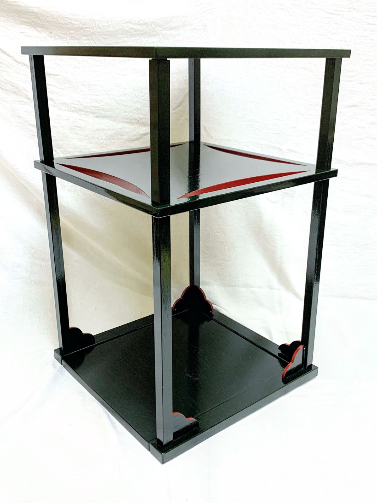 美品 茶道具 青漆爪紅 糸巻棚 茶棚 組立式 共箱 表用】糸巻棚 (総桐 青漆爪紅) 碌々斎好写 | 茶道具通販専門店 ふげつ工房