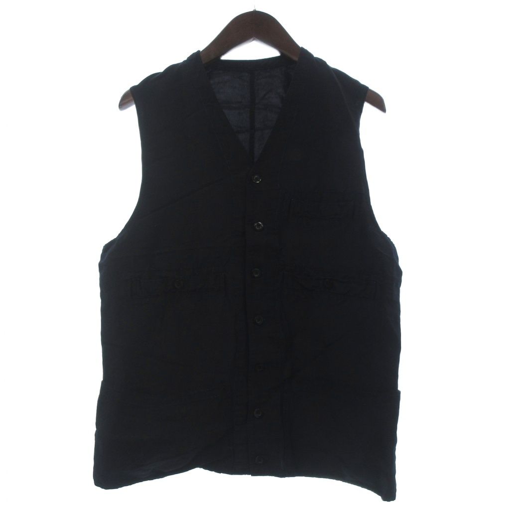 ウティ OUTIL 25SS ジレ ギミエ GILET GIMIEZ ベスト Vネック 1 紺 ネイビー