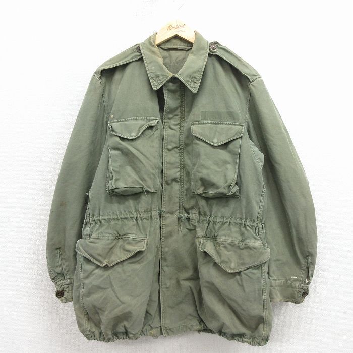 M/古着 長袖 ビンテージ ミリタリー フィールド ジャケット メンズ 50年代 50s M-51 USA製 緑【spe】 26apr11