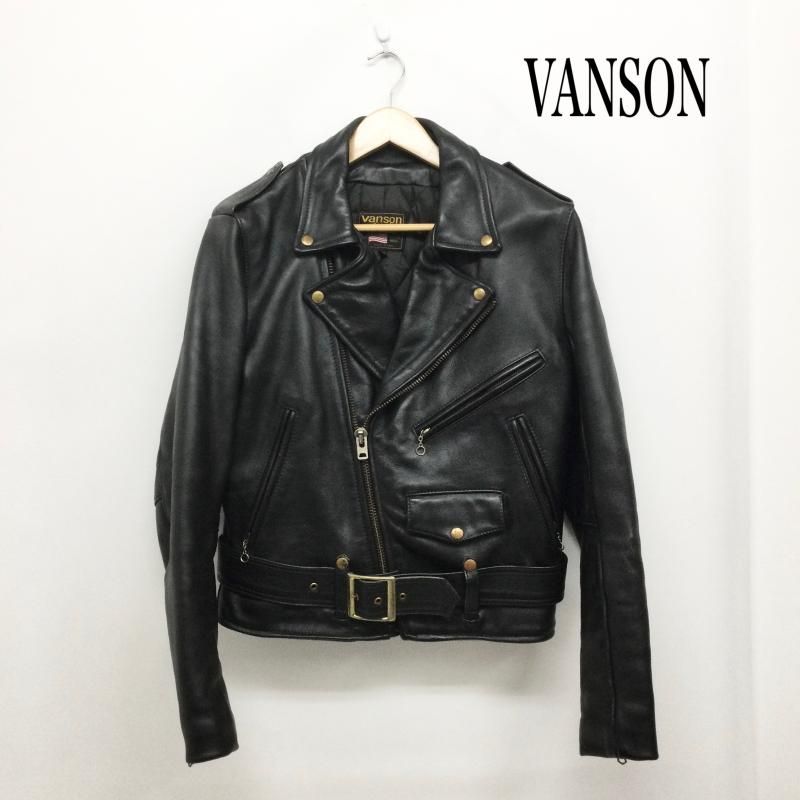 ヴァンソン VANSON 米国製 C2 レザー ダブルライダースジャケット TALONジッパー メンズ 38 ISItems【USED】【古着】【中古】50158868