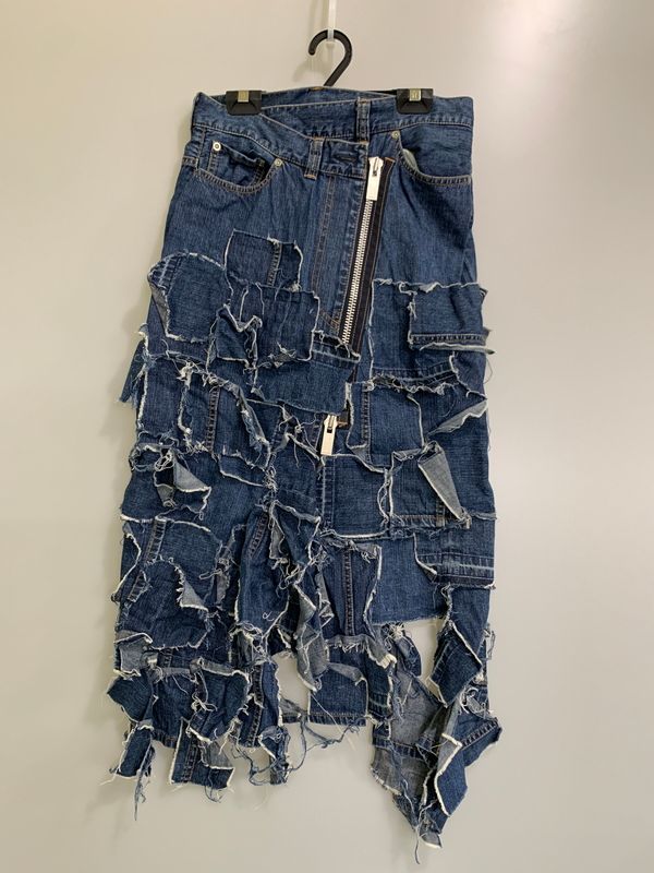 【中古品】 SACAI サカイ 18-03873 18SS パッチワークデニム ロングスカート 【168-260508-AS-57-min】