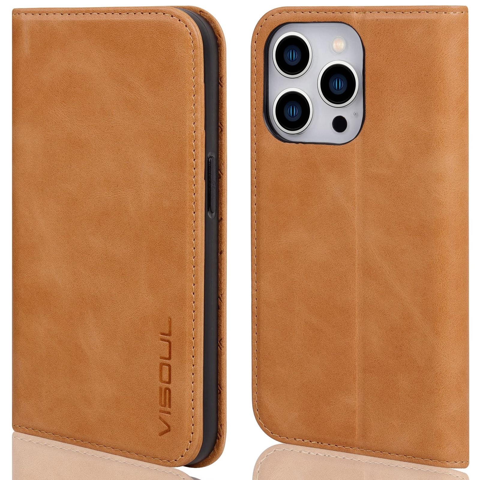 新品 VISOUL iphone12 対応 ケース 手帳型 本革 アイフォン12 プロ 手帳ケース レザー スマホケース カード収納 携帯ケース 全面保護 マグネット内蔵 横置きスタンド機能 ケース 手帳型 6.1inch対応 iphone 12Pro/12キ