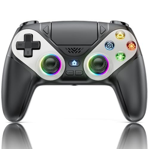 PS5コントローラー PS5 Pro/Slim/PC対応 デュアル振動 マクロ Turbo連射機能 Bluetooth 無線/有線接続 RGBライト 6軸モーションセンサー搭載 ホール効果スティック 3.5mmオーディオジャック スピーカー内 1849867f