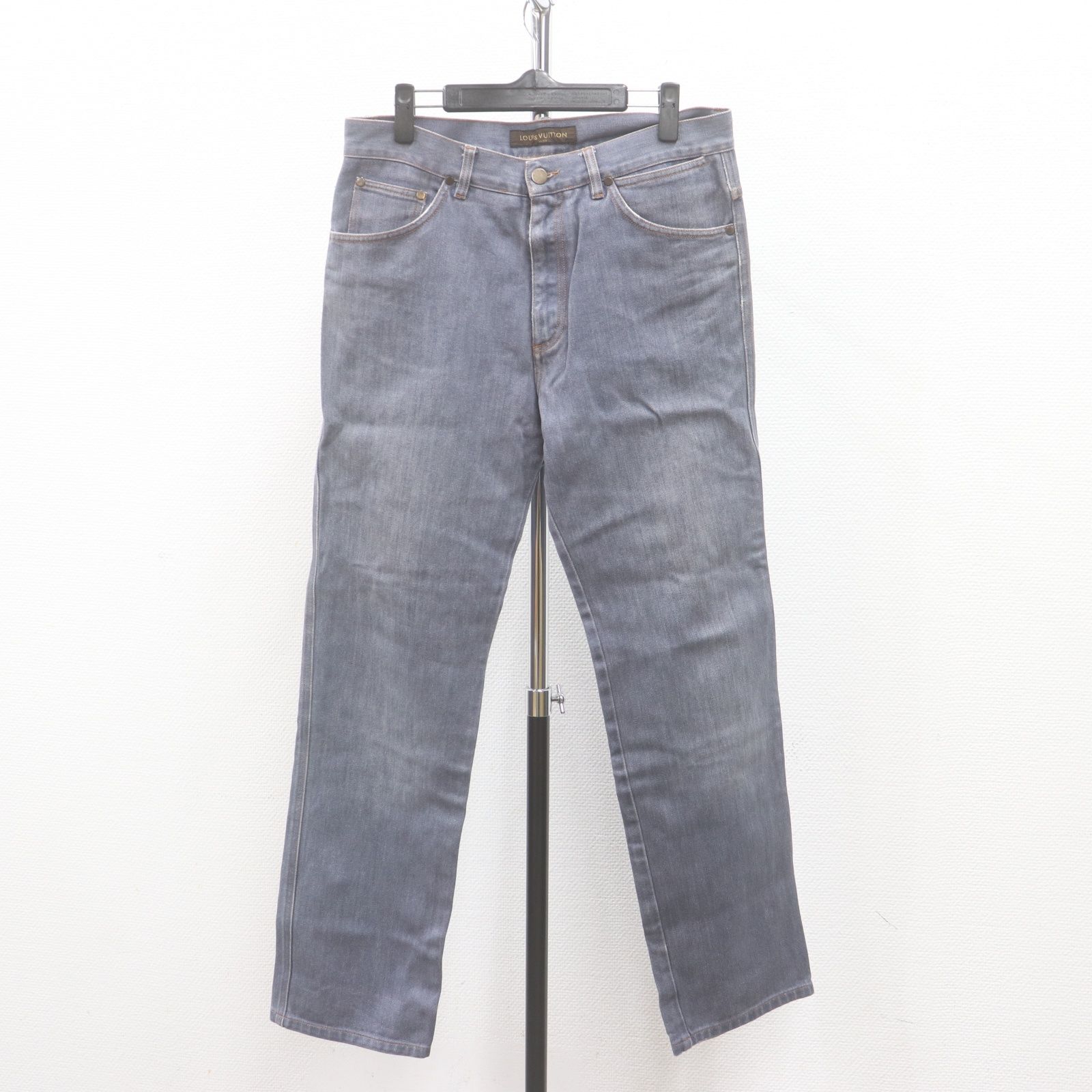 IT8AG1M3EYJG LOUIS VUITTON ルイヴィトン デニム パンツ ボトムス コットン 綿 ブルーグレー 青 レディース