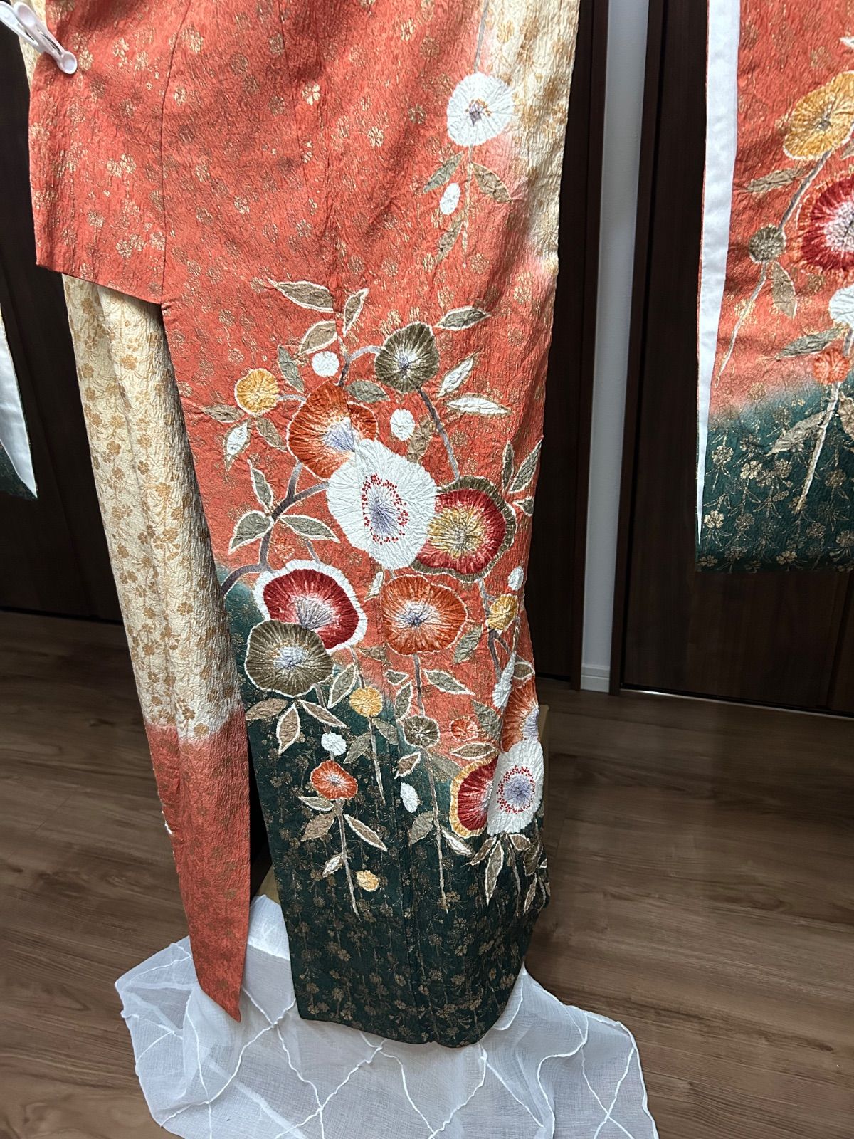 振袖 豪華 辻が花 絞り 金彩 金通し ふくれ織 茜色 正絹 逸品 中古品 着物 管理番号 KKVCH21 振袖 豪華 辻が花 絞り 金彩 金通し ふくれ織 茜色 正絹 逸品 中古品 着物 管理番号 KKVCH21