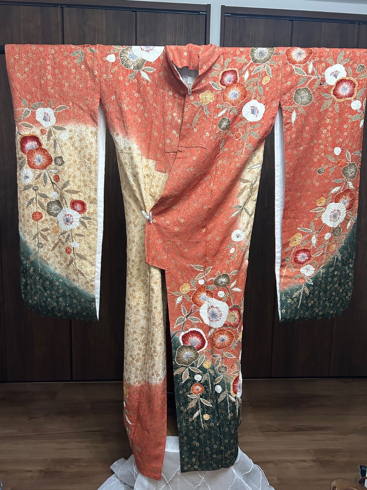 振袖 豪華 辻が花 絞り 金彩 金通し ふくれ織 茜色 正絹 逸品 中古品 着物 管理番号 KKVCH21 振袖 豪華 辻が花 絞り 金彩 金通し ふくれ織 茜色 正絹 逸品 中古品 着物 管理番号 KKVCH21