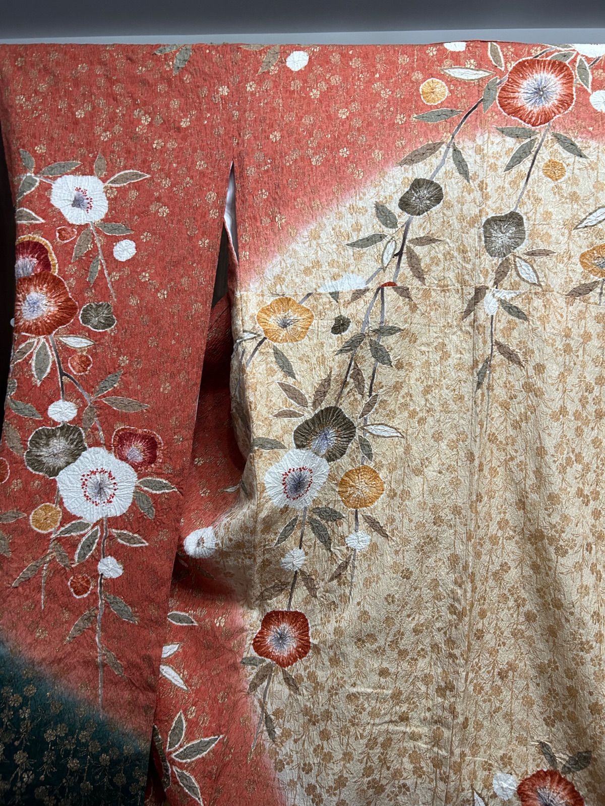 振袖 豪華 辻が花 絞り 金彩 金通し ふくれ織 茜色 正絹 逸品 中古品 着物 管理番号 KKVCH21 振袖 豪華 辻が花 絞り 金彩 金通し ふくれ織 茜色 正絹 逸品 中古品 着物 管理番号 KKVCH21