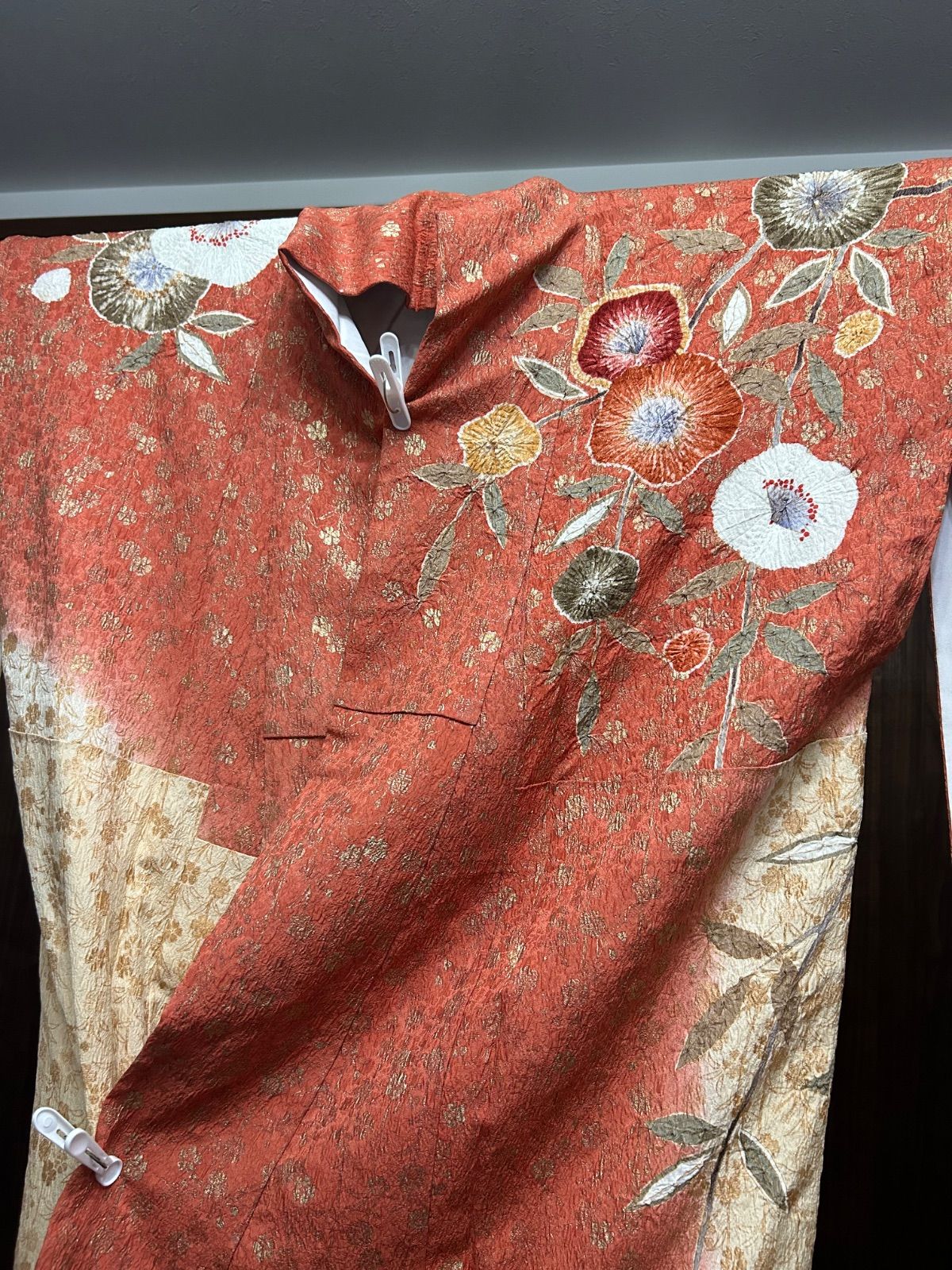 振袖 豪華 辻が花 絞り 金彩 金通し ふくれ織 茜色 正絹 逸品 中古品 着物 管理番号 KKVCH21 振袖 豪華 辻が花 絞り 金彩 金通し ふくれ織 茜色 正絹 逸品 中古品 着物 管理番号 KKVCH21