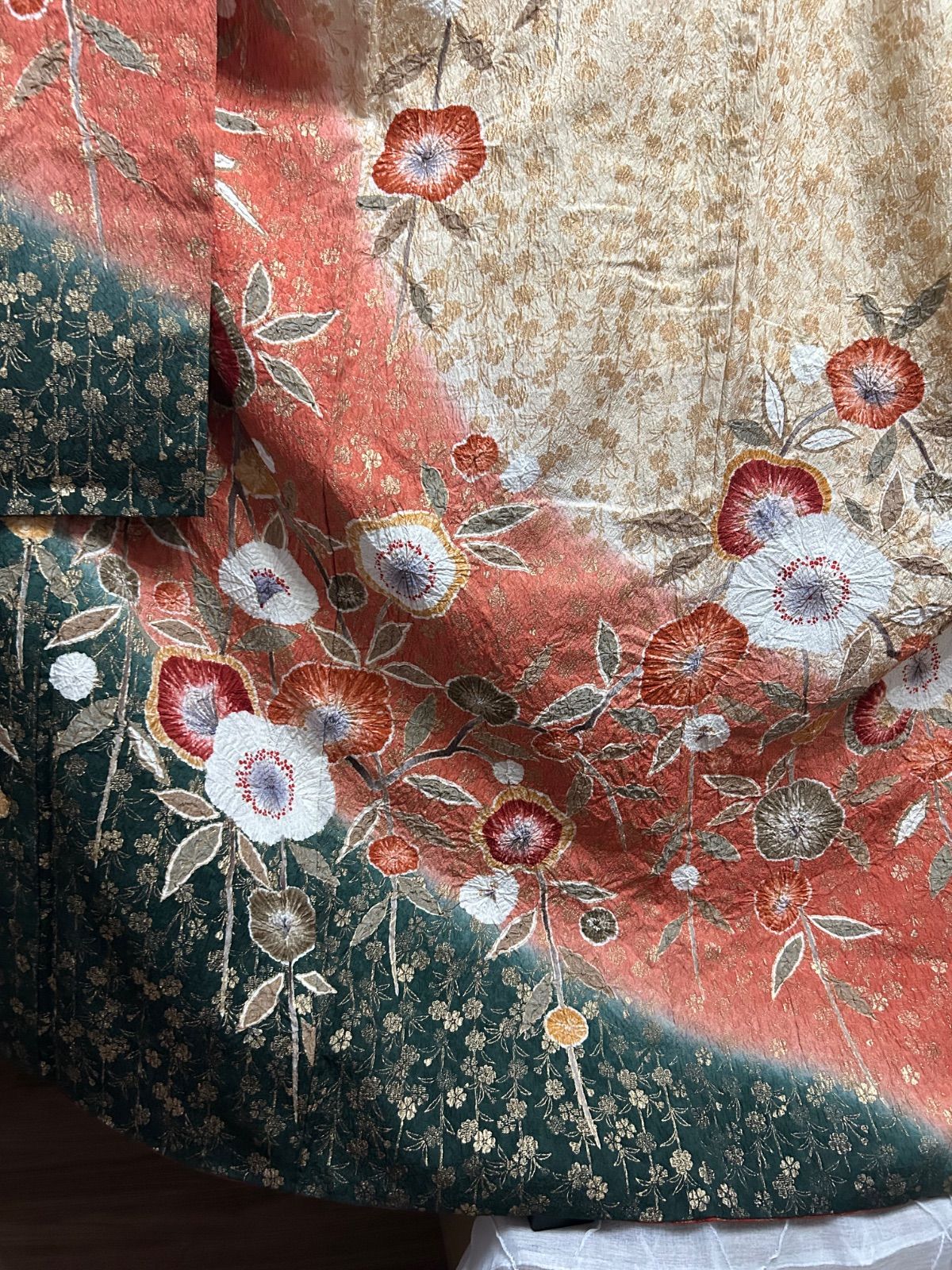 振袖 豪華 辻が花 絞り 金彩 金通し ふくれ織 茜色 正絹 逸品 中古品 着物 管理番号 KKVCH21 振袖 豪華 辻が花 絞り 金彩 金通し ふくれ織 茜色 正絹 逸品 中古品 着物 管理番号 KKVCH21