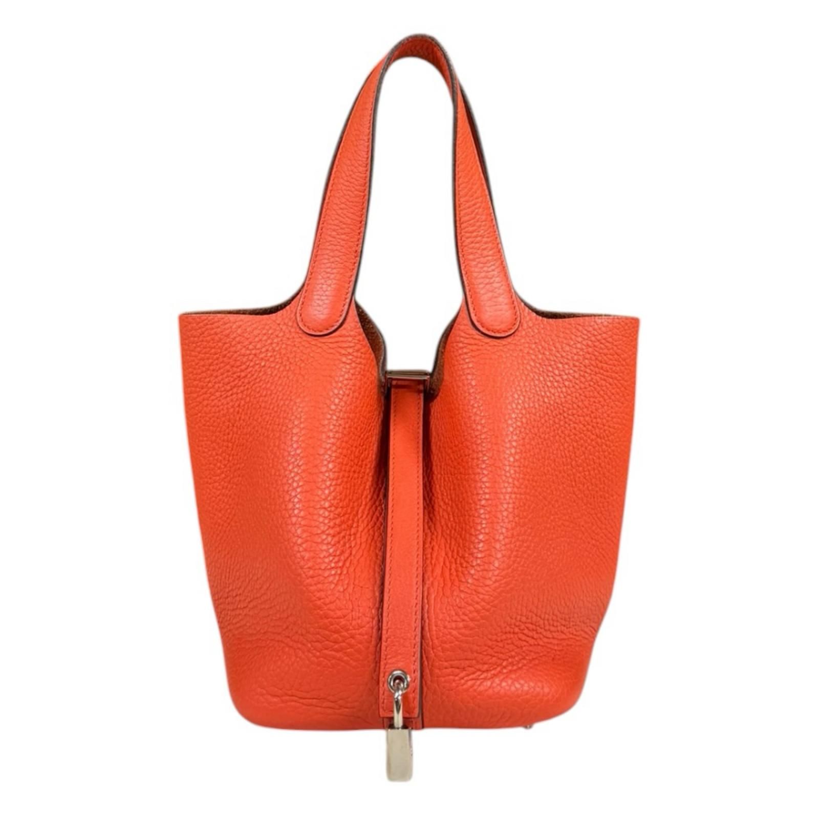 エルメス ピコタンロックPM ハンドバッグ トリヨンクレマンス オレンジ レディース HERMES 中古 エルメス
