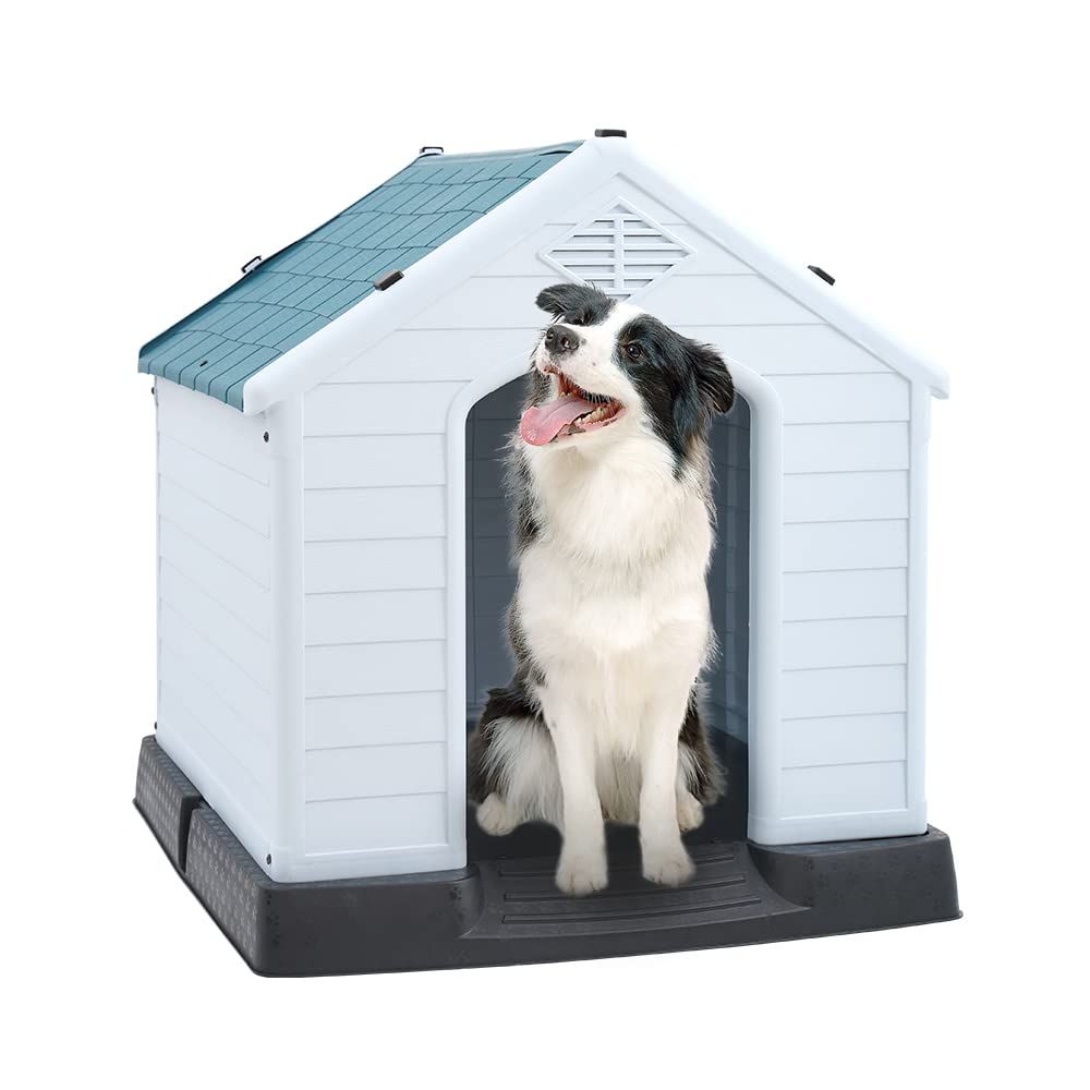 犬小屋 中小型犬用 犬舎 組立式 ペットハウス プラスチック製 防風 防雨 通気性 換気 さびない 組立簡単 洗えるド 家庭/テラス/裏庭/室内/屋外用t