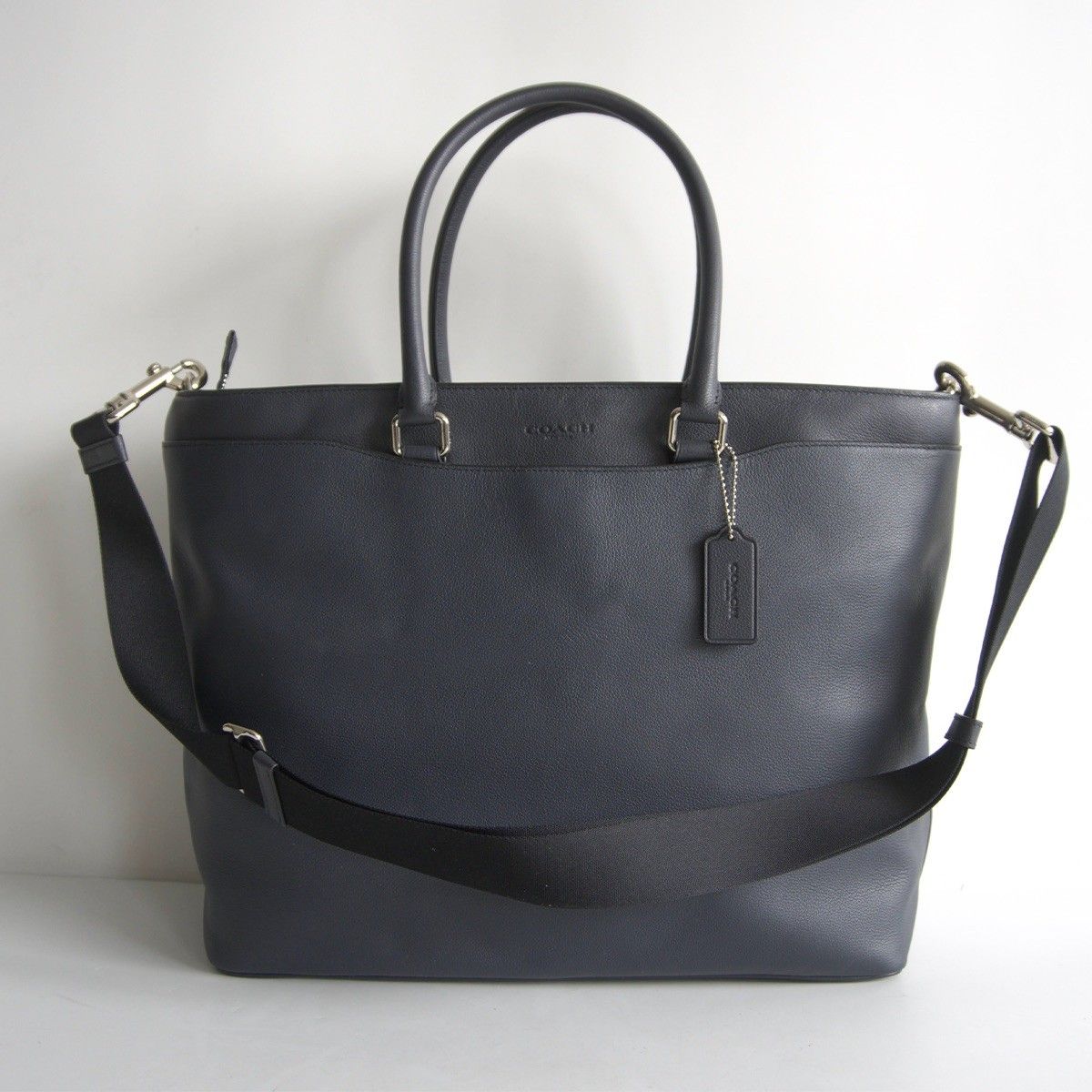美品】COACH【68944/2WAY ベケット レザー トートバッグ】 ネイビー 