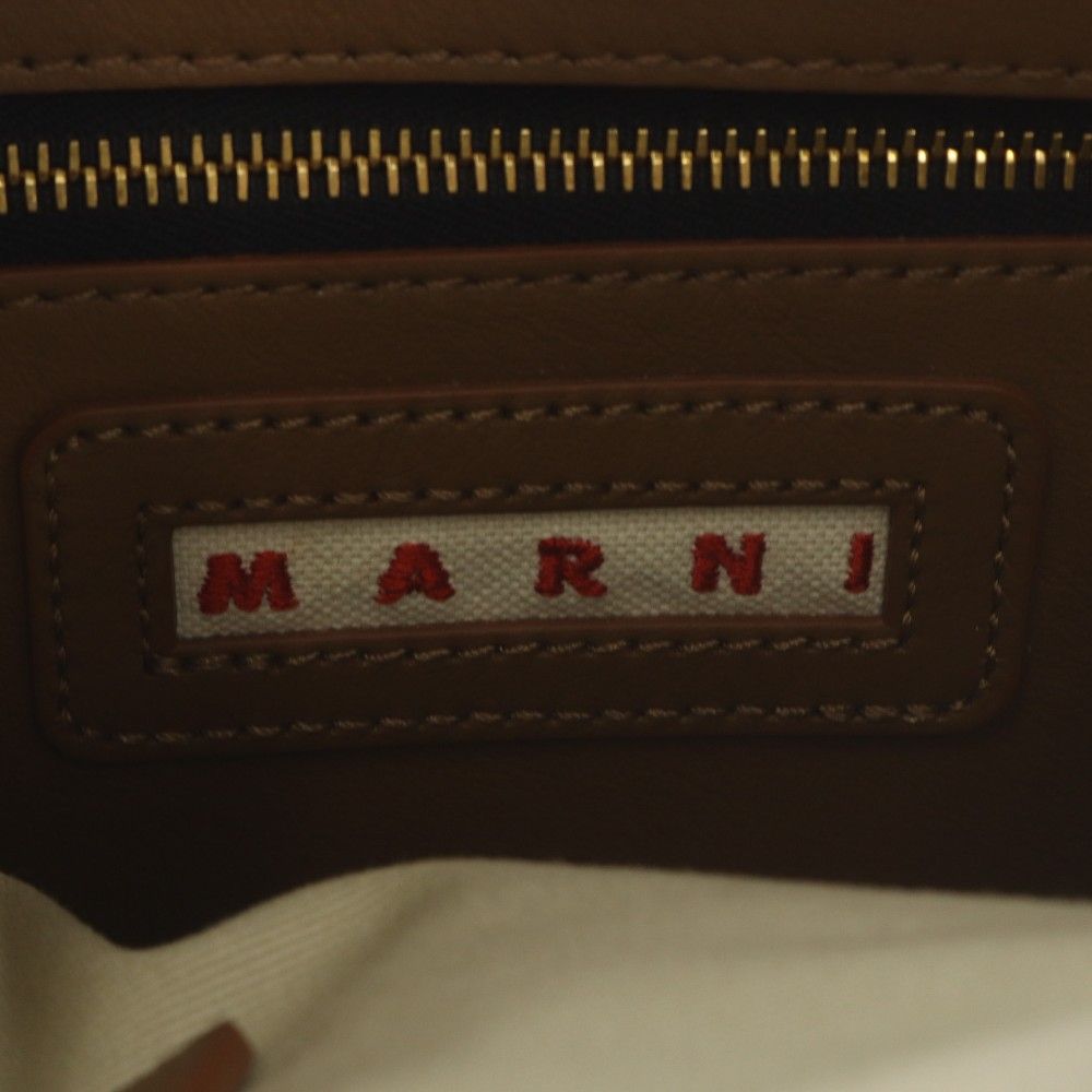 マルニ MARNI FUR MUSEO SOFT MINI Long Hair Calf トートバッグ ブラウン /YO9