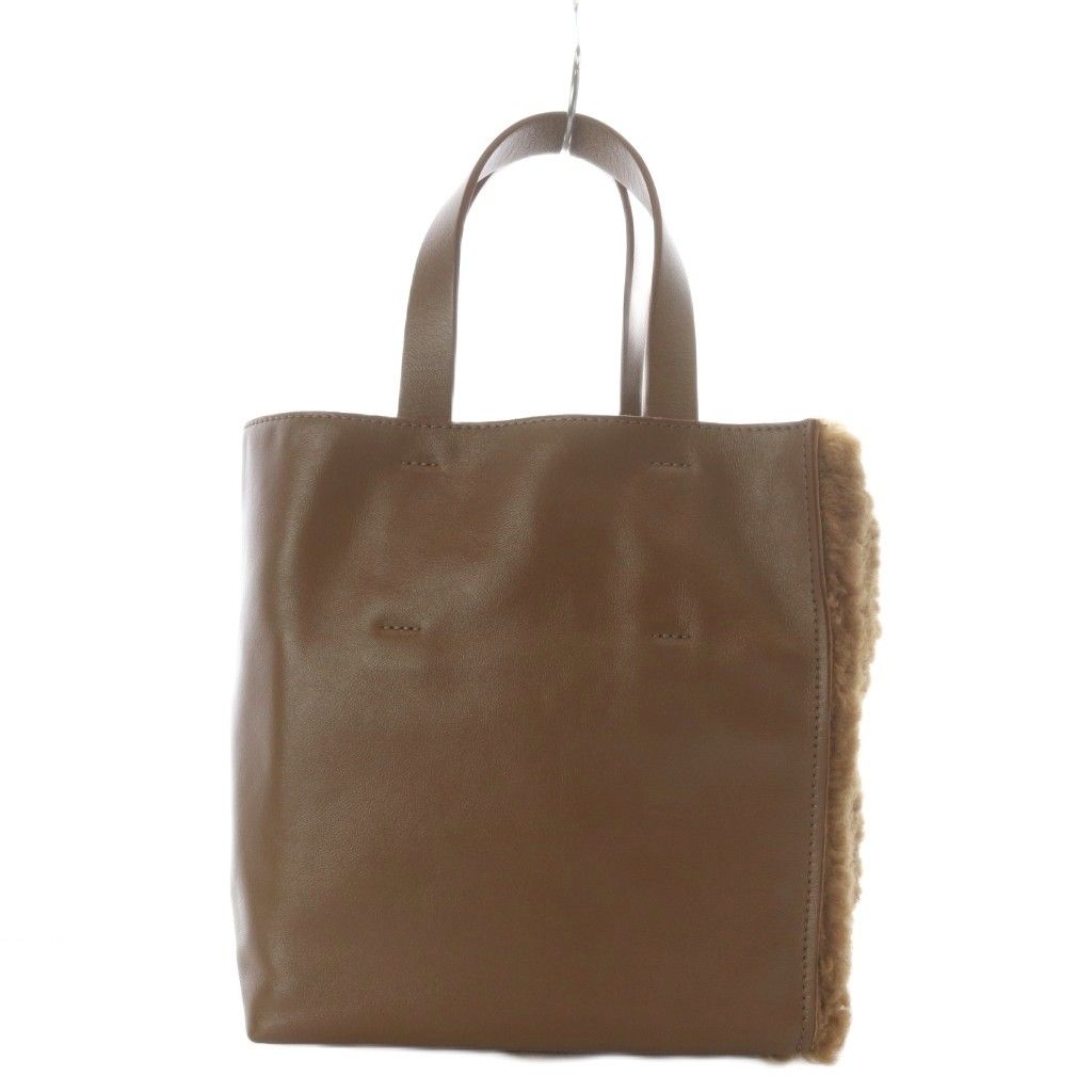 マルニ MARNI FUR MUSEO SOFT MINI Long Hair Calf トートバッグ ブラウン /YO9