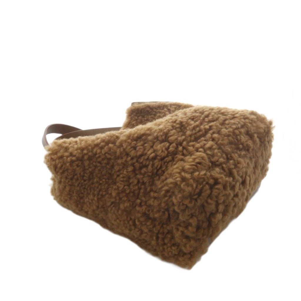 マルニ MARNI FUR MUSEO SOFT MINI Long Hair Calf トートバッグ ブラウン /YO9